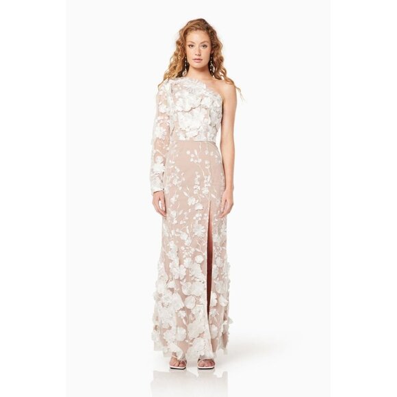 NWT ELLIATT Ellery 3D Flower Gown in Ivory & Nude $846 - Picture 4 of 16